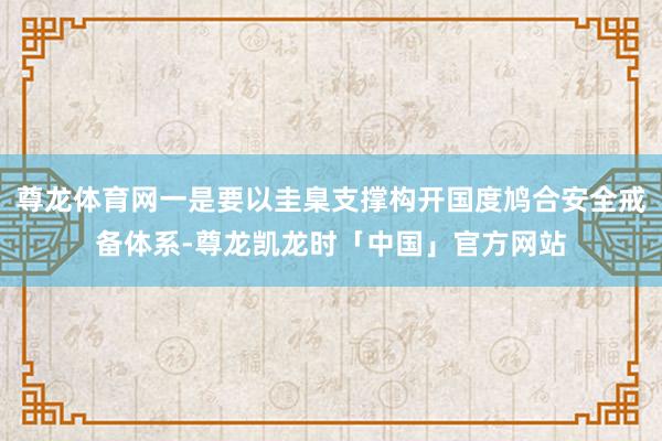 尊龙体育网一是要以圭臬支撑构开国度鸠合安全戒备体系-尊龙凯龙时「中国」官方网站