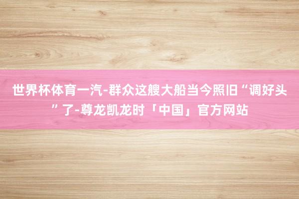 世界杯体育一汽-群众这艘大船当今照旧“调好头”了-尊龙凯龙时「中国」官方网站