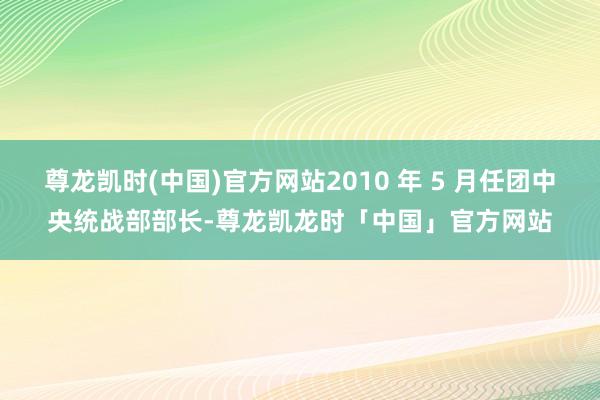 尊龙凯时(中国)官方网站2010 年 5 月任团中央统战部部长-尊龙凯龙时「中国」官方网站