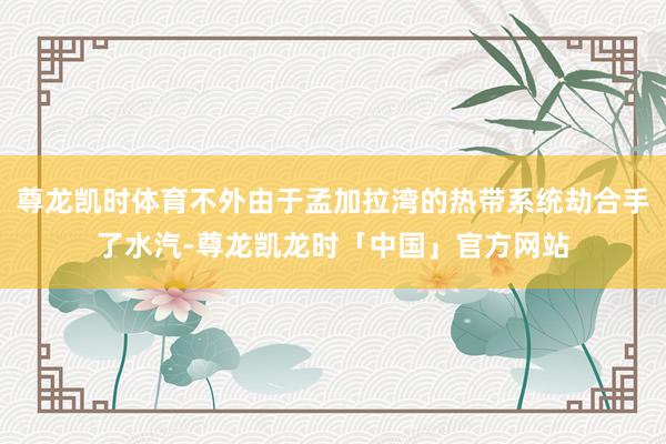 尊龙凯时体育不外由于孟加拉湾的热带系统劫合手了水汽-尊龙凯龙时「中国」官方网站