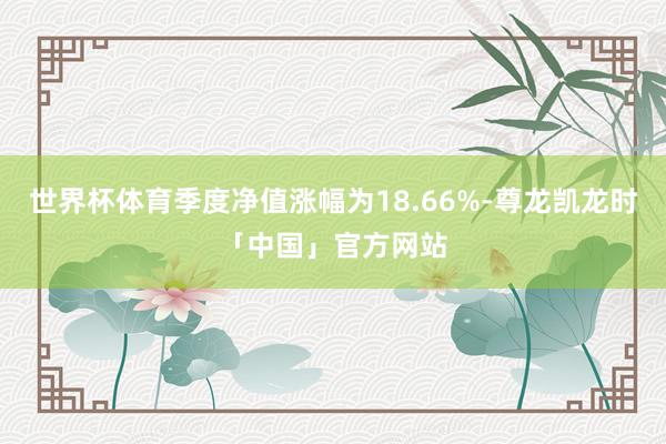 世界杯体育季度净值涨幅为18.66%-尊龙凯龙时「中国」官方网站