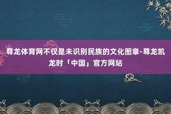尊龙体育网不仅是未识别民族的文化图章-尊龙凯龙时「中国」官方网站
