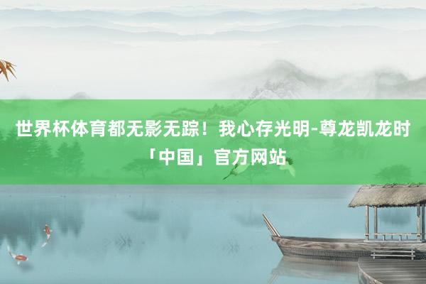 世界杯体育都无影无踪！我心存光明-尊龙凯龙时「中国」官方网站
