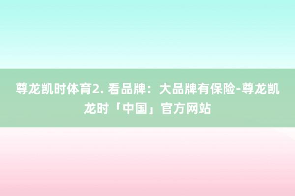 尊龙凯时体育2. 看品牌：大品牌有保险-尊龙凯龙时「中国」官方网站