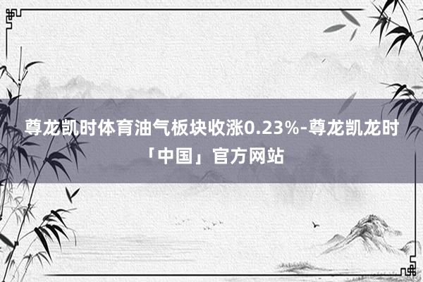 尊龙凯时体育油气板块收涨0.23%-尊龙凯龙时「中国」官方网站