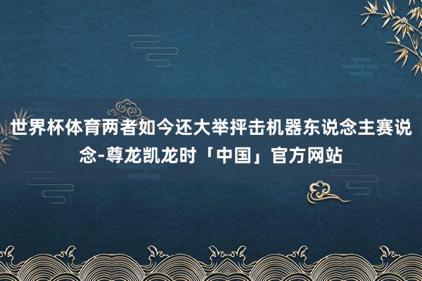 世界杯体育两者如今还大举抨击机器东说念主赛说念-尊龙凯龙时「中国」官方网站