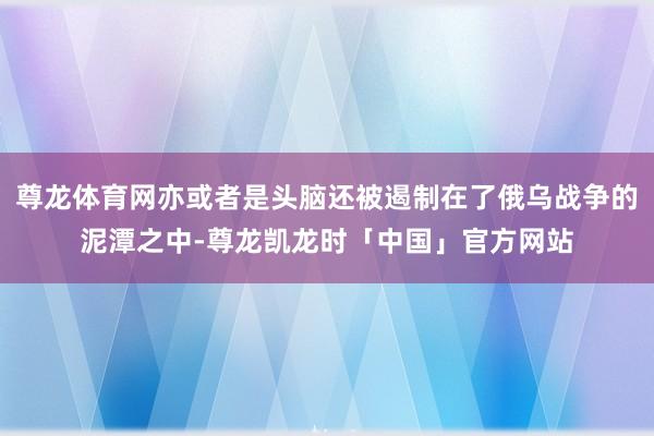 尊龙体育网亦或者是头脑还被遏制在了俄乌战争的泥潭之中-尊龙凯龙时「中国」官方网站