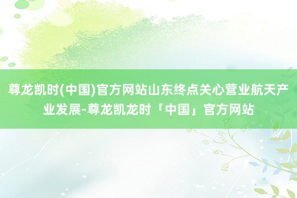 尊龙凯时(中国)官方网站山东终点关心营业航天产业发展-尊龙凯龙时「中国」官方网站