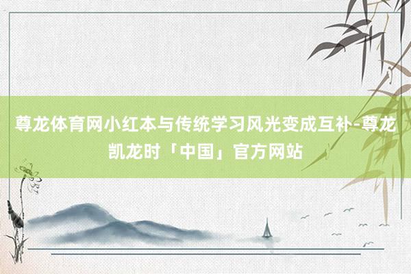 尊龙体育网小红本与传统学习风光变成互补-尊龙凯龙时「中国」官方网站