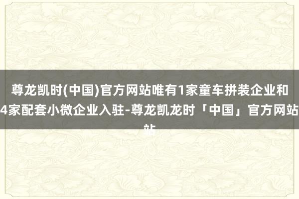 尊龙凯时(中国)官方网站唯有1家童车拼装企业和4家配套小微企业入驻-尊龙凯龙时「中国」官方网站