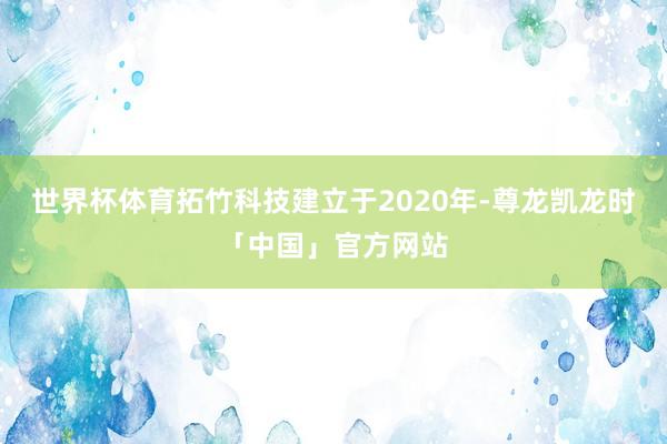世界杯体育拓竹科技建立于2020年-尊龙凯龙时「中国」官方网站